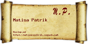Matisa Patrik névjegykártya